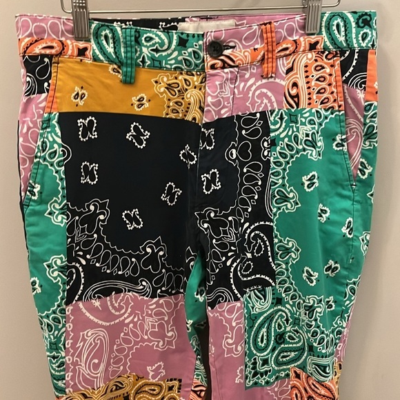 Sun + Stone Patchwork Pants Multicolor Boho Funky Size 30 - Picture 2 of 10